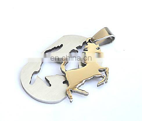 Factory custom Top Quality personality stainless steel horse pendant charms