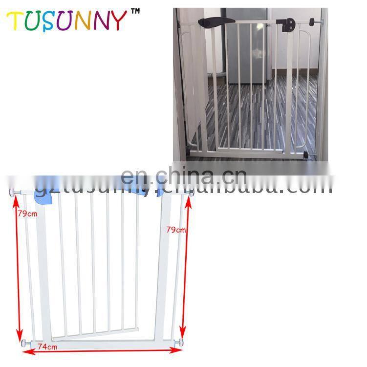 Provides safety in extra-wide spaces metal baby safety gate