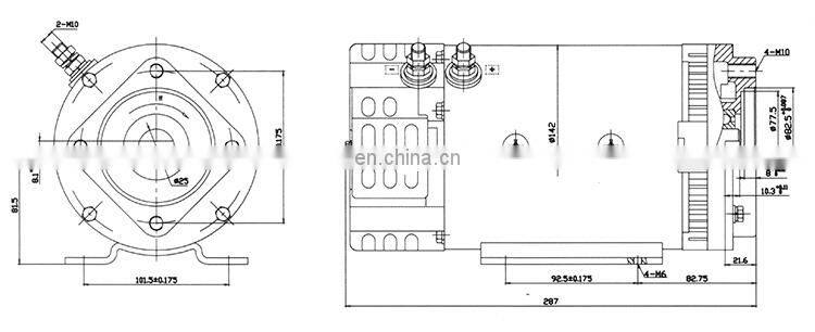 O.D. 142mm 24V 3600w 3000 rpm hydraulic dc pump motor E637