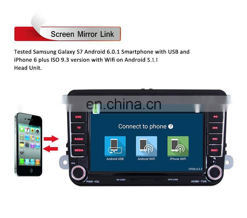 7 Inch Android 5.1 digital touch button car Radio GPS Navigation for VW