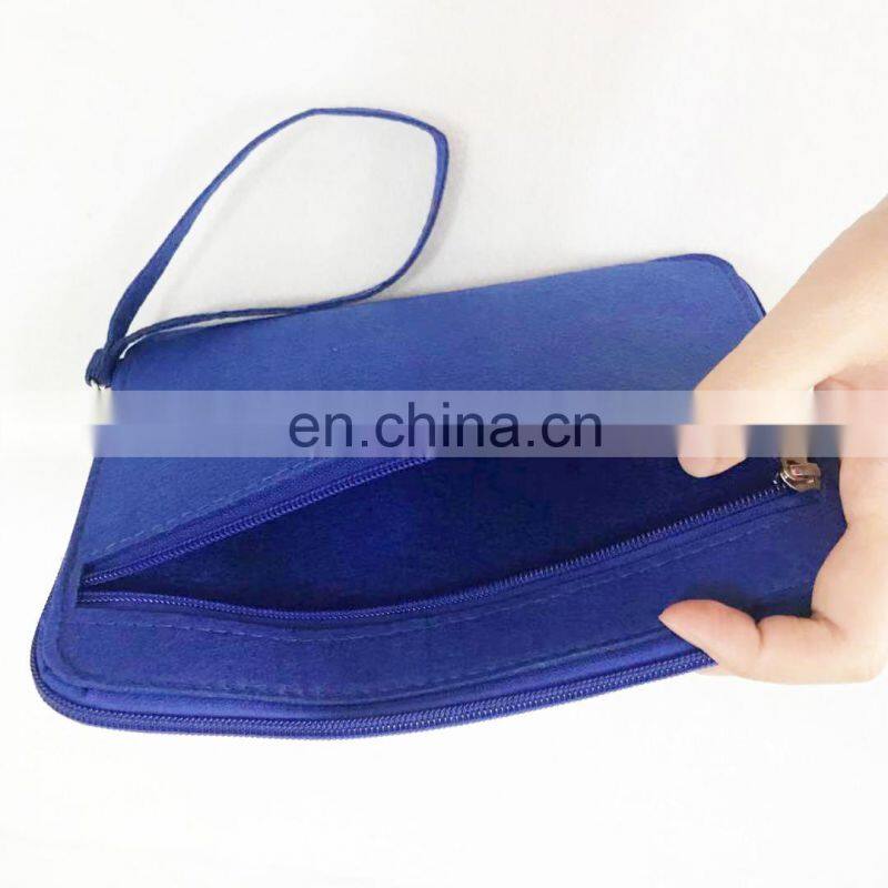 Simple felt purse coin money case holder bag