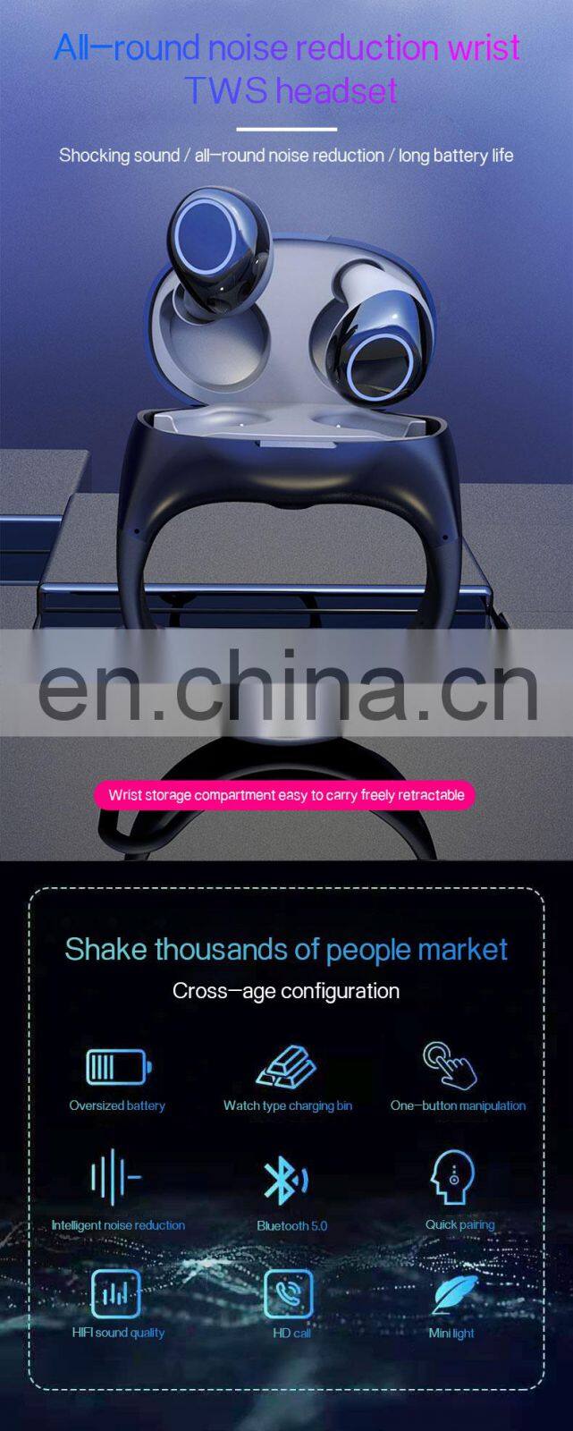 Smart Army Watch With Bluetooth Headset Latest 2019 Shenzhen Swimming Sport Bracelet Waterproof Android Smart Watch Running