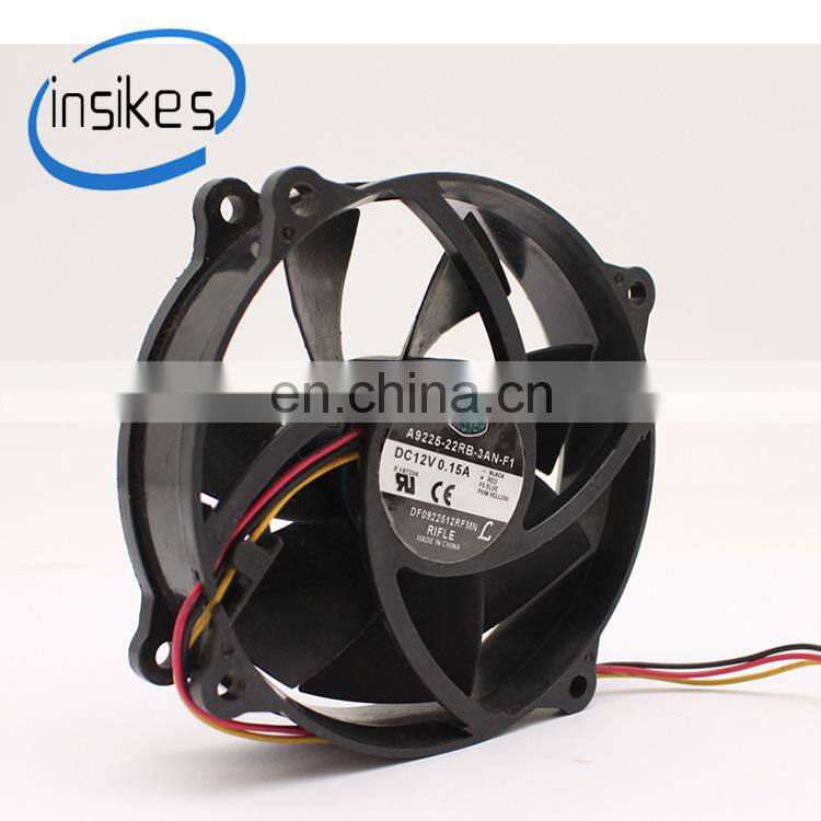 A9225-22RB-3AN-F1 9cm 12V 0.18A 3-wire fan ultra-quiet hydraulic bearing chassis CPU round cooling fan
