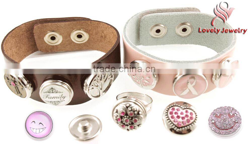 high quality metal button for leather bracelet XKZ0499