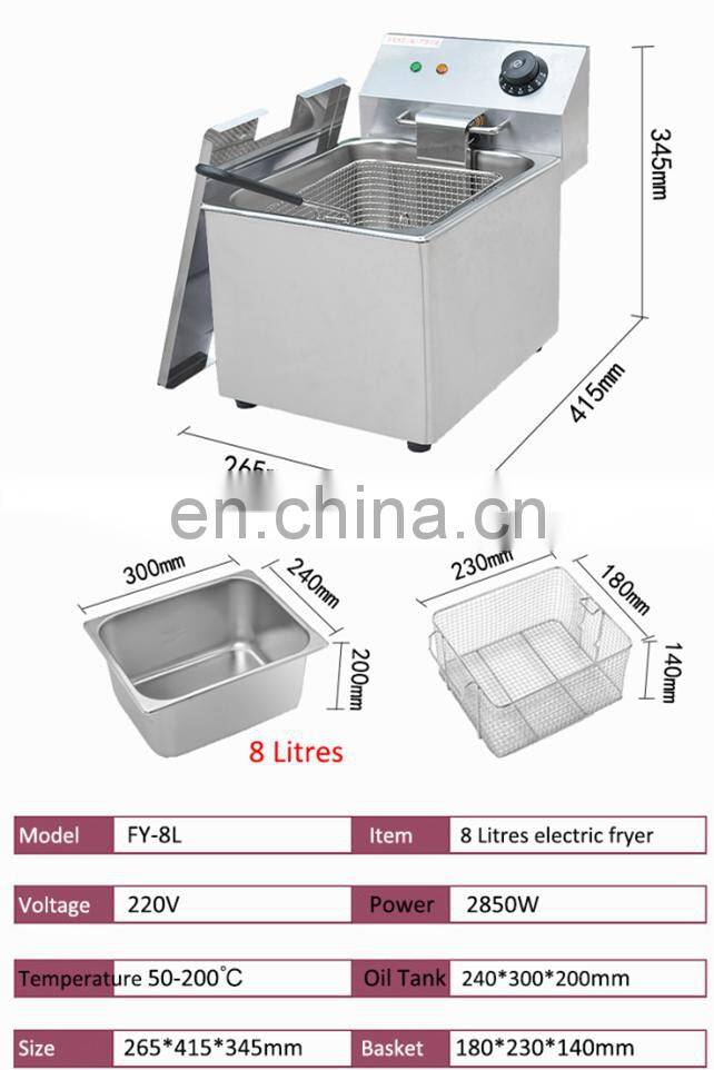 CE Approved New Type Commercial Electric Deep Fryer Stainless Steel Single Tank potato chips fryer machine Free Shipping