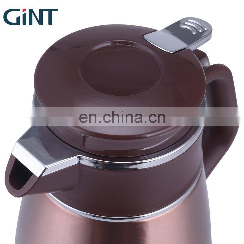 GiNT 1.3L High Quality Stainless Steel Outer Glass Inner Coffee Pots with Handgrip and Lid