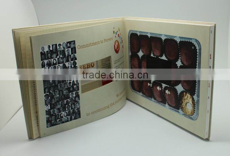 Christmas promotional gifts video brochure lcd video greeting card with Multiple buttons to control different videos