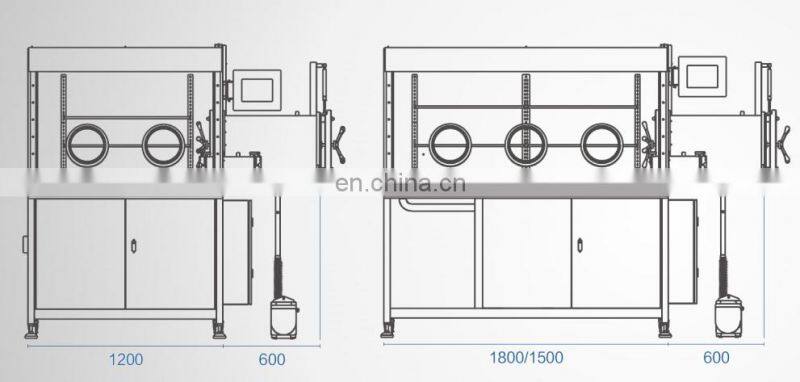Moisture Less Than 1PPM Vacuum Glove Box Glove Box Multi-station Working Position
