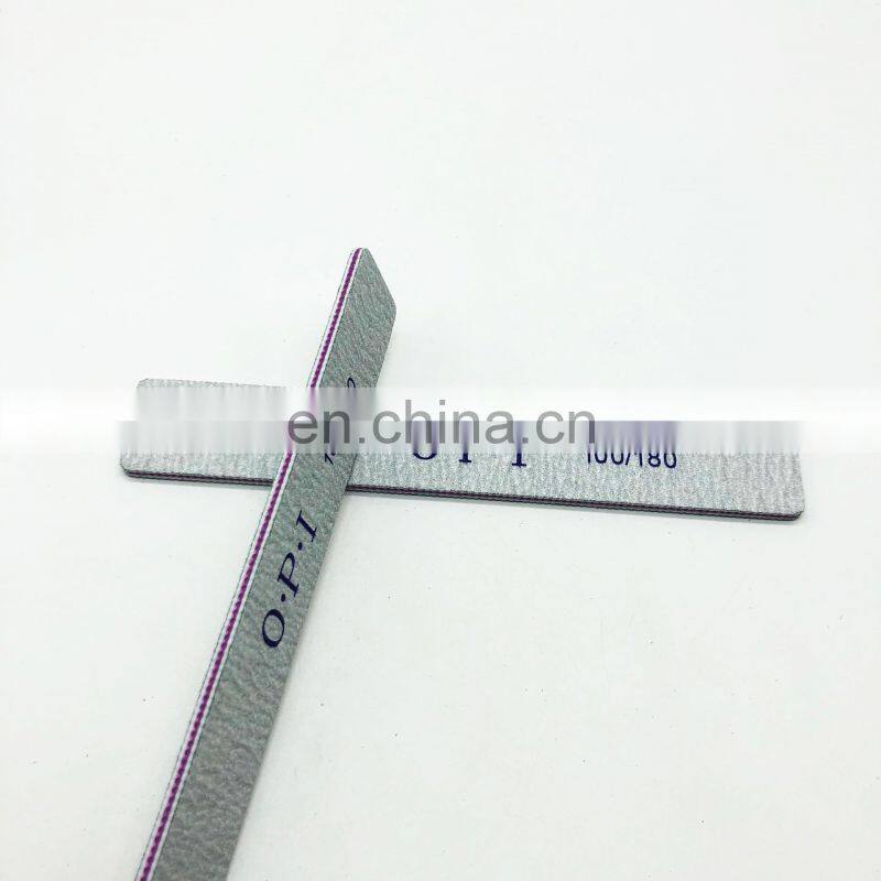Professional High Quality Nail Files Rectangular Shape Custom Logo 80/80 100/100 100/180 Grit Zebra Double Side Nail File
