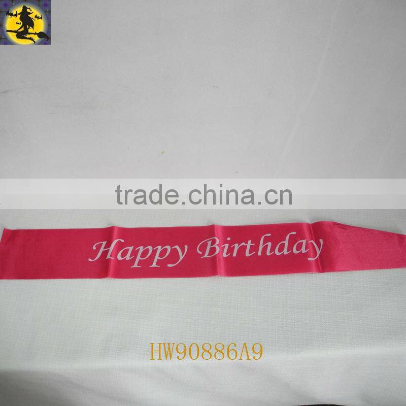 Pink Small Size 2 Layer Satin Sash for Birthday Party