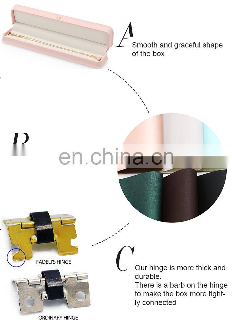 Luxury hot sell custom pink pu jewelry packaging pendent box