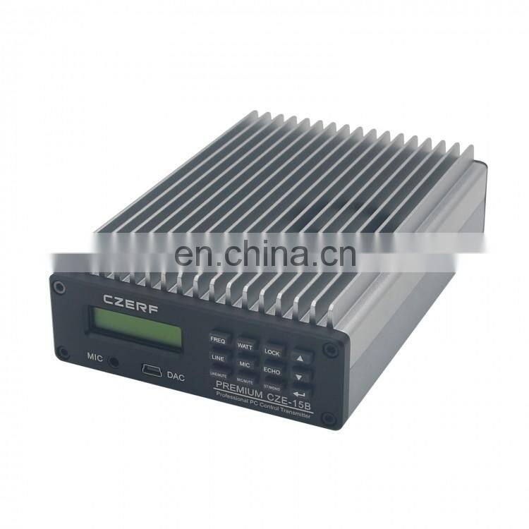 CZE-15B 0-15W 3-5km wireless FM Transmitter Broadcast Radio Station with Power Adapter Antenna