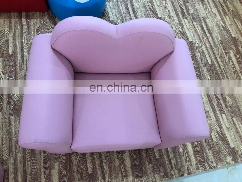 Kindergarten Kid Furniture Wooden Frame Children Bedroom Sponge Soft Sofa Chair for Wholesale