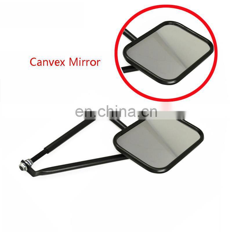Cartaoo Black Square Compact Glass Quick Mirror for 2007-2017 Jeep Wrangler JK