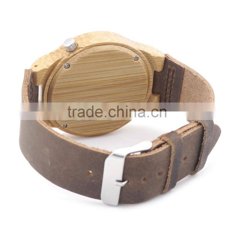 Unique Vogue Mens Quartz Watches Wooden Outdoor Sport Watches mens watch with Leather Strap Relojes Hombre 2016