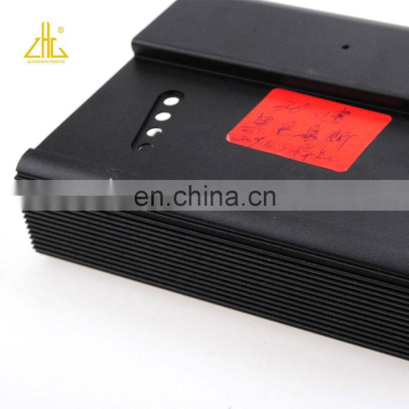Black anodized CNC aluminum extrusion profile large aluminium heat sink enclosure