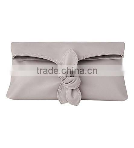 knot women soft smooth genuine leather clutch bag nappa foldover party clutch good quality hand bag guangzhou factory