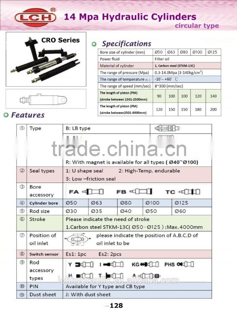 small hydraulic lck cng cylinder