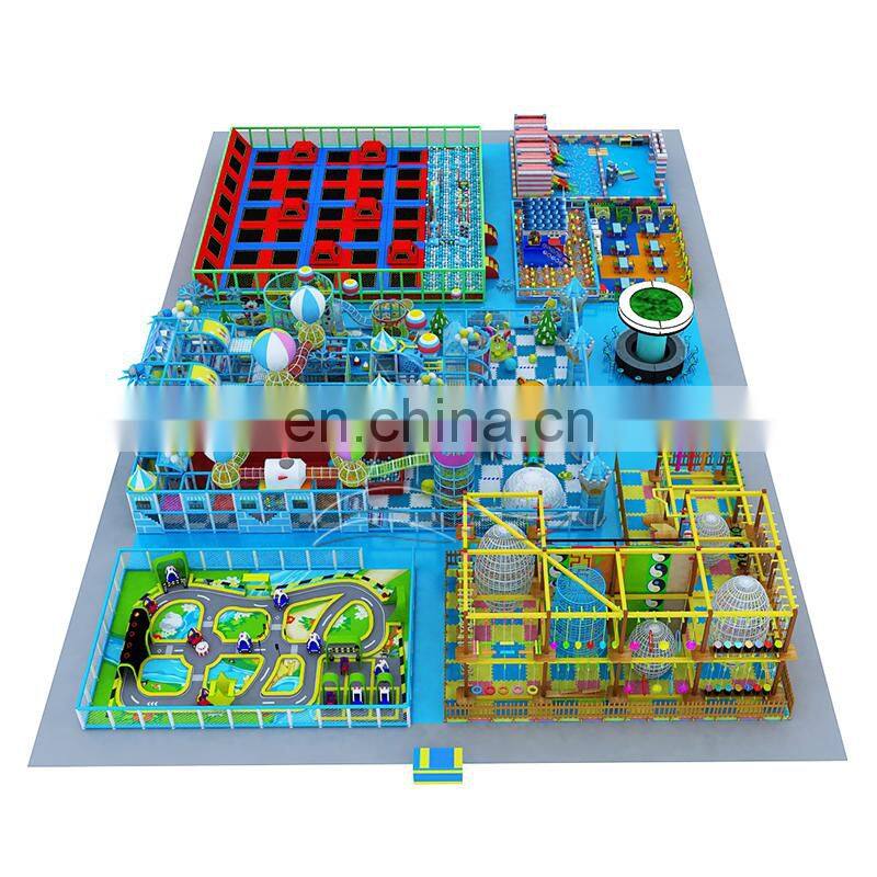 Kiddie indoor soft play area with trampoline park Indoor kids playground for shopping center