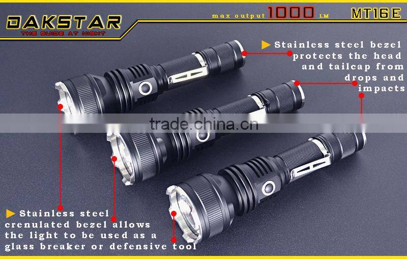 DAKSTAR MT16E XM-L U3 1000LM 18650 Self Defense Side Switch LED Flashlight With CREE