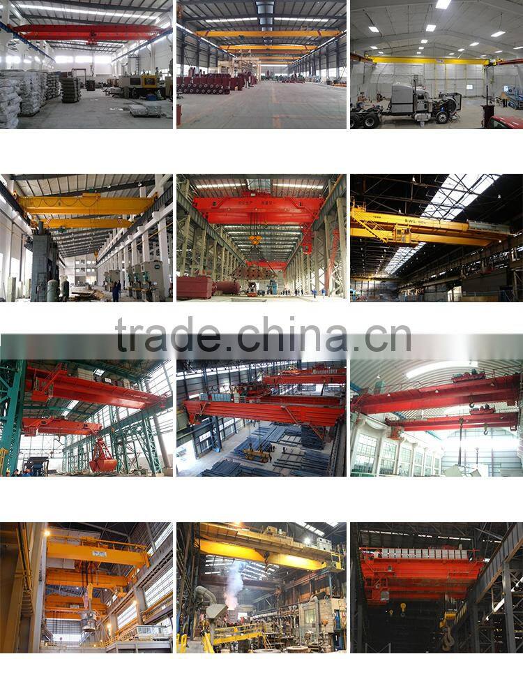 Heavy duty 50ton double girder rail travelling overhead bridge crane with electric components