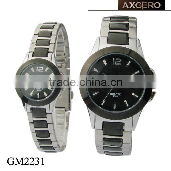 New stainless steel couples japan movt watches on sale