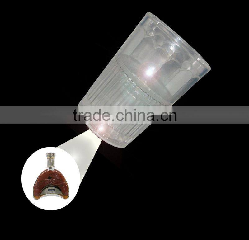 led flashing cup glasses with projection logo