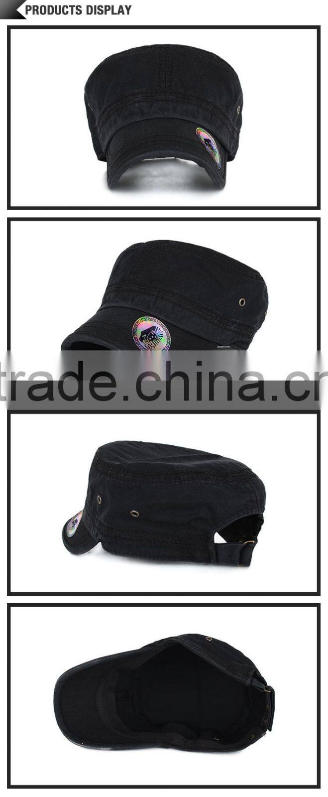Alibaba wholesale custom high quality unisex black jean washed military cap and hat