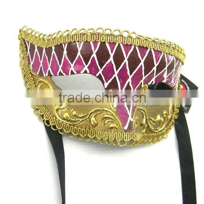 Custume Carnival Accessories HT-HF022 Plastic Half Face Party Eye Mask and Wholesale Eye Mask