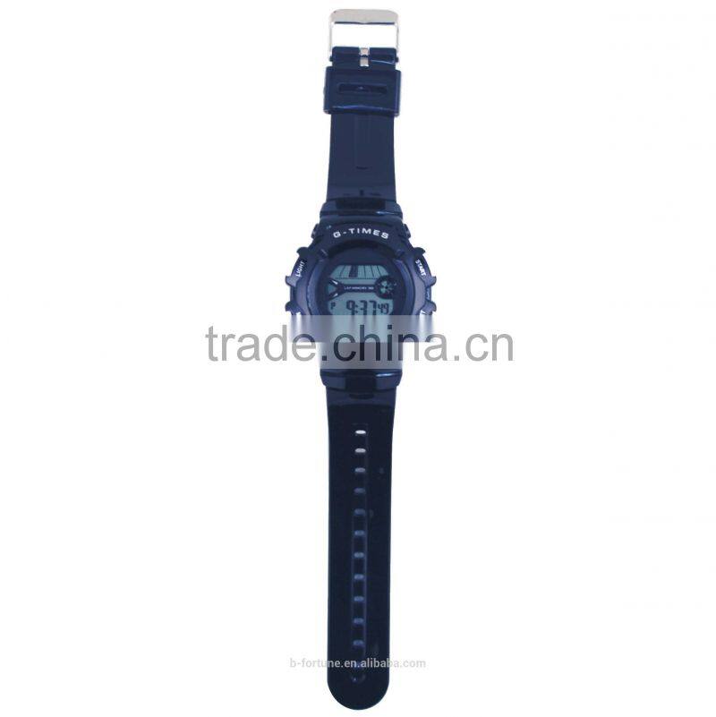 LP1339_BL Rubber Blue color Chrono Day Tech light pusher Multifunction Digital stop watch