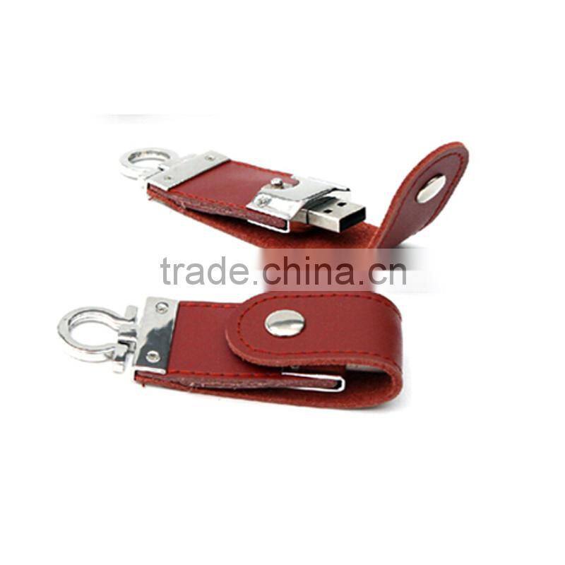 Hot saleing!promotional leather usb flash memory /leather usb disk 2.0