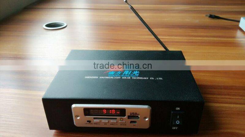 10W 20W lithium ion battery solar panel system with MP3 player and radio, portable solar power system,system solar