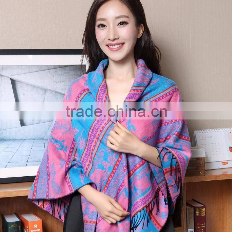 Antique Jacquard Wool Square Shawl