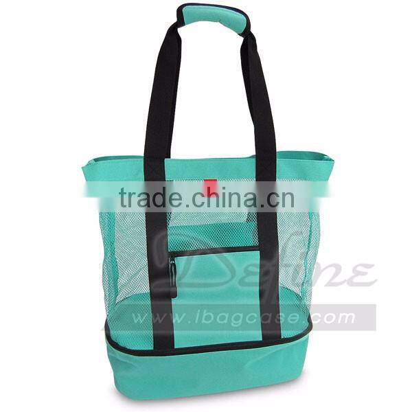 Mesh Tote beach bags women with Insulated Picnic Cooler Large