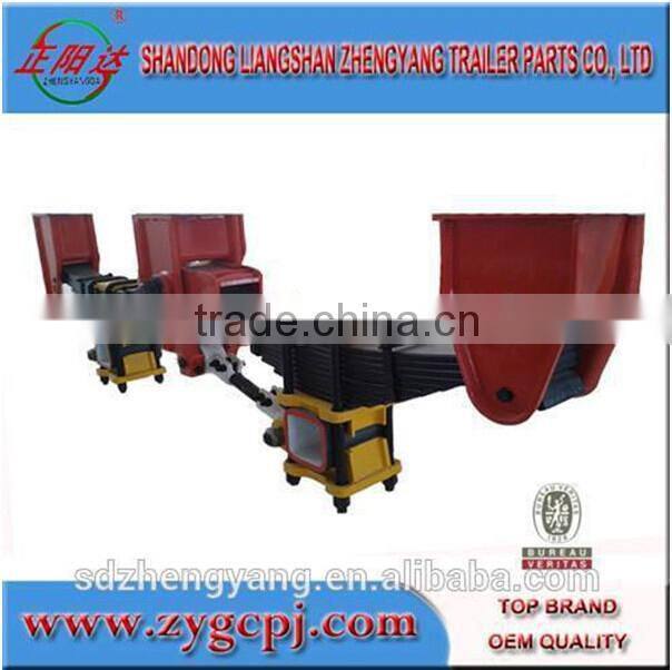 semi-trailer bogie suspension with axle