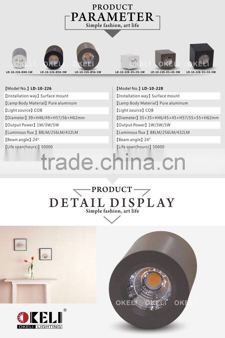 Driver inside square 1w LED light,mini led spotlight