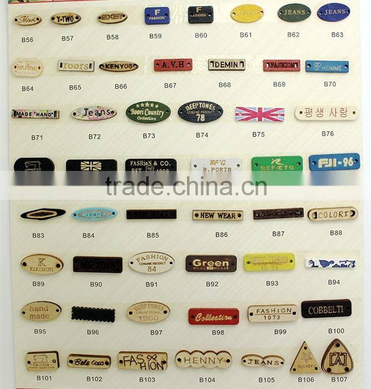 Sedex Audited Factory 2 Pillar Oval Shape Sew-on Wooden Badges For garment