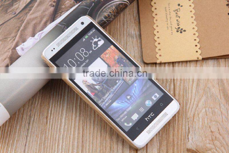 Wooden texture hard case for HTC one M7