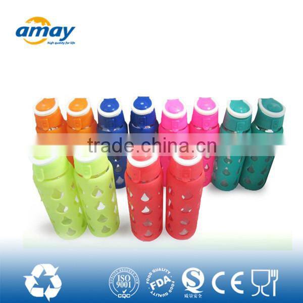 2016 New arrivals best selling products plastic bottles joyshaker hot glass water bottle with mental lid 2646