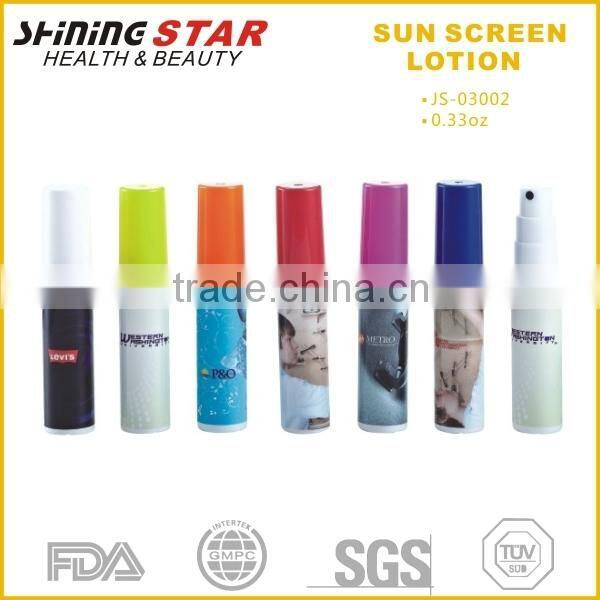 JS-03002 2015new design pen shape organic SPF30 sunscreen spray 10ml