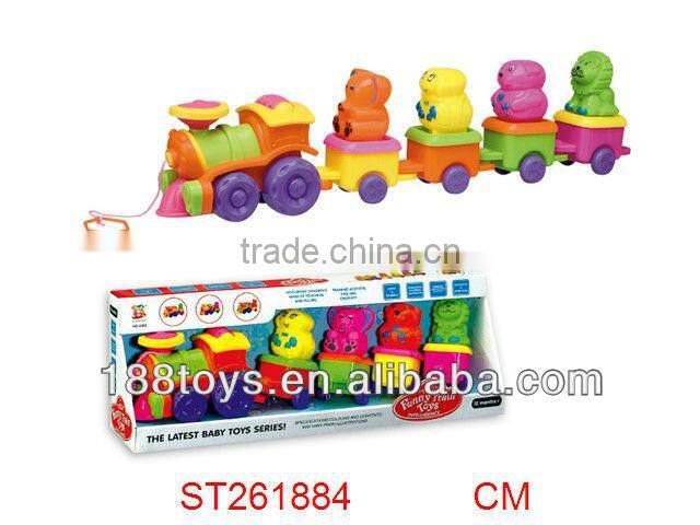 baby cartoon locomotive toy with four animals