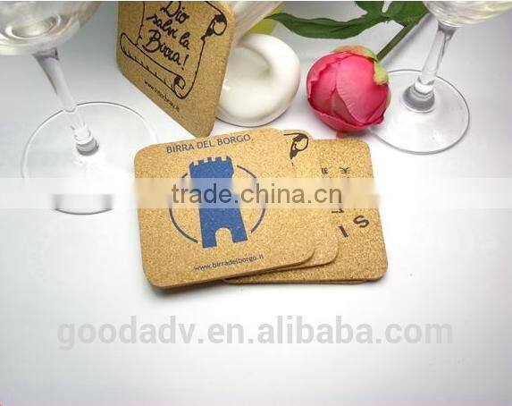 Wholesale guangzhou OEM wooden drink coasters cork coaster tea cup with logo