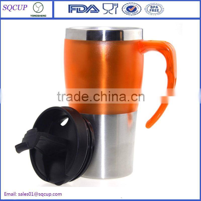 Office/Car Daily Use Double Wall Insulated Coffee Mug with Handle and Lid