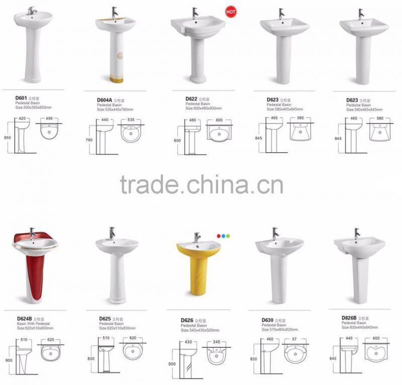 Sanitary Waer Ceramic Hand Wash Pedestal Basin For Bathroom