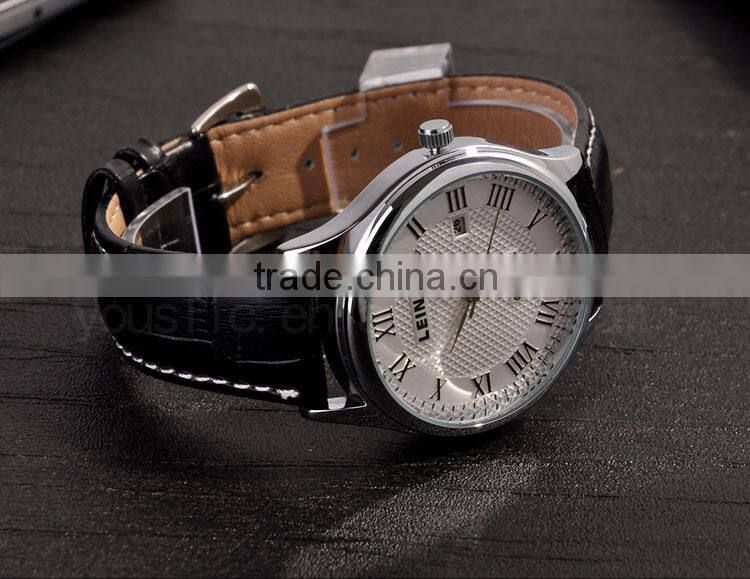 Luxury Automatic Leather Strap Men Wrist Watch Gift