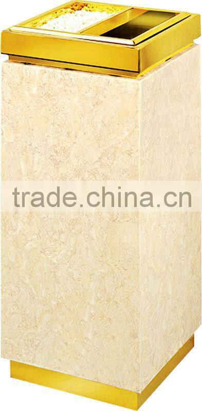 Indoor square ground metal public dustbin