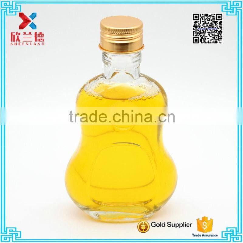 4oz calabash shaped glass wine bottle for alcohol drink wholesale