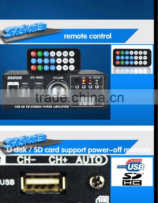 Sasion ES-698D Portable Hi-Fi karaoke home audio high power amplifier 100w