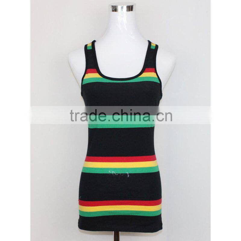 100% cotton women fashion gym tank top/wholesale fancy tops for girls