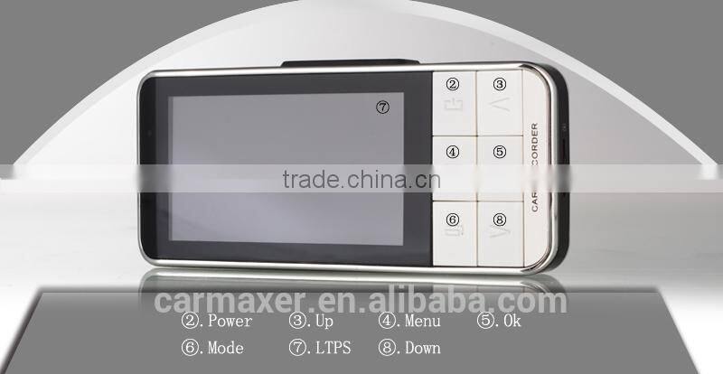 new fasion dual camera car black box car video camera recorder with gps